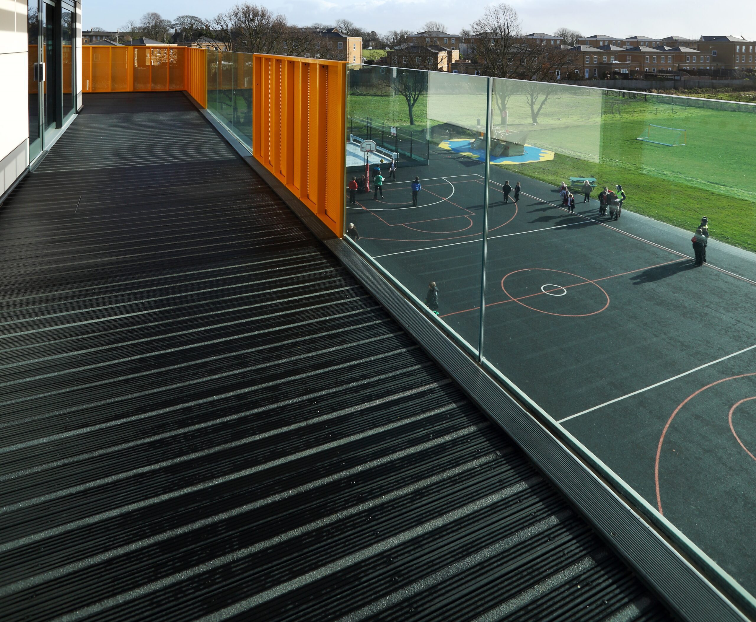 Composite decking installed at a school
