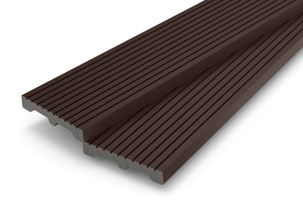 Essentials dark brown budget composite deck board