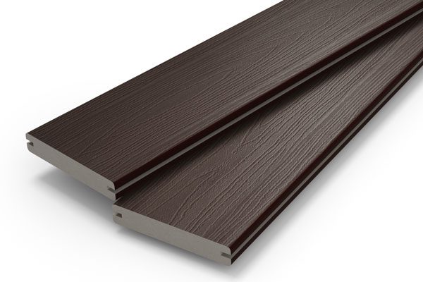Evolution dark brown capped composite deck board