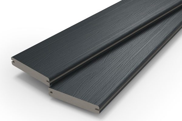 Evolution dark grey capped composite deck board
