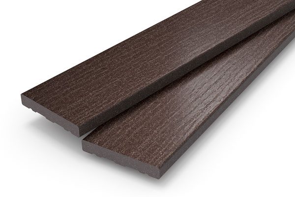Heritage dark brown woodgrain composite deck board