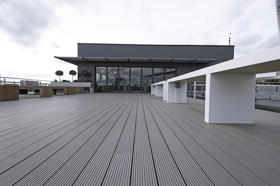 Rooftop terrace with composite decking