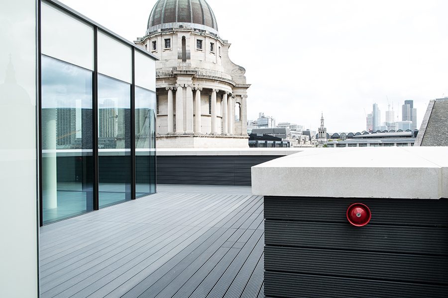 Composite decking on rooftop in London