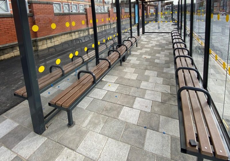 Bus shelter seating by Shelter Solutions