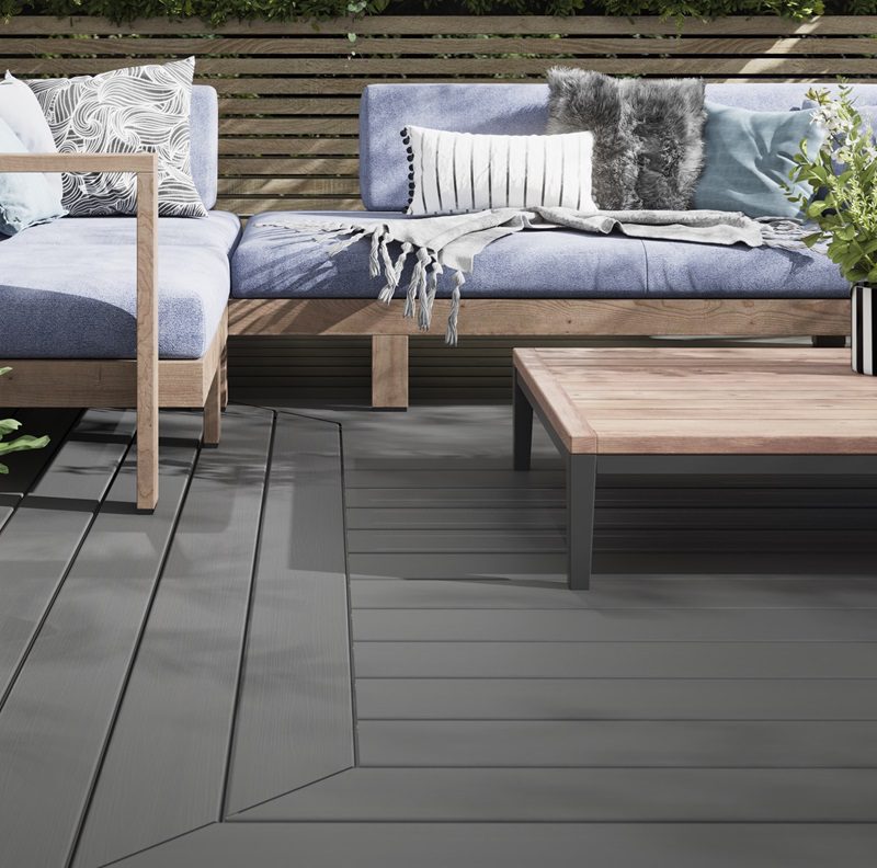 Evolution light grey composite decking