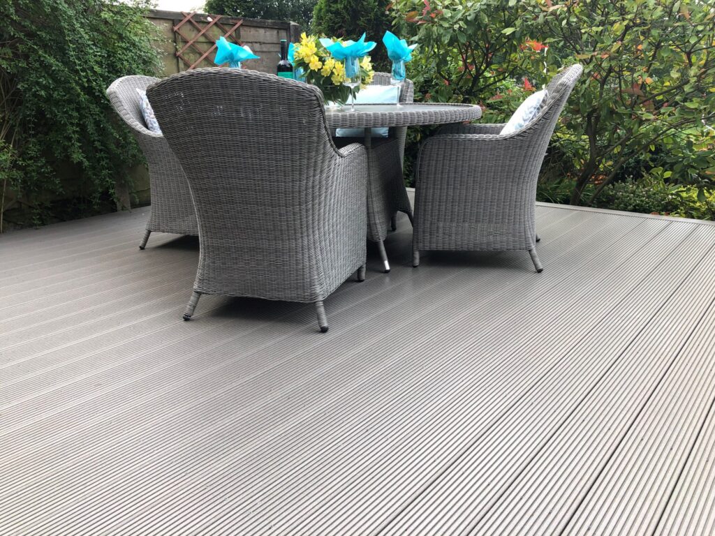 Composite decking on a patio