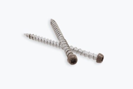 Two composite decking screws