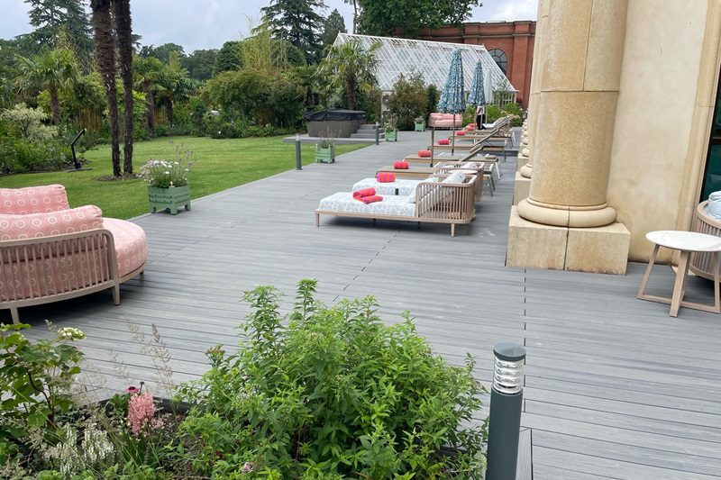 Composite decking at a hotel