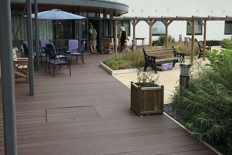 Healthcare facility with composite decking