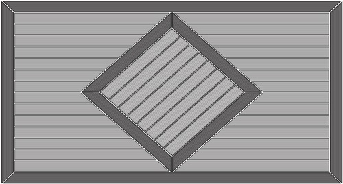 Diagonal diamond composite decking pattern