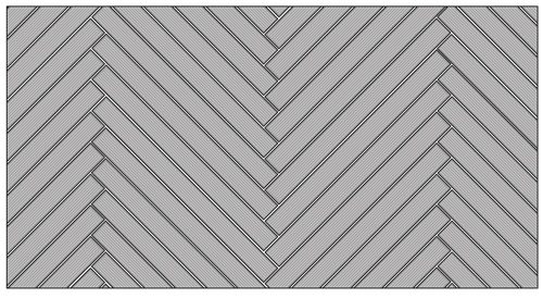 Herringbone composite decking pattern
