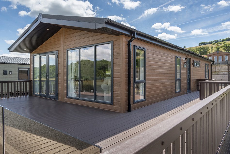 Composite decking and balustrade at Discover Parks caravan site