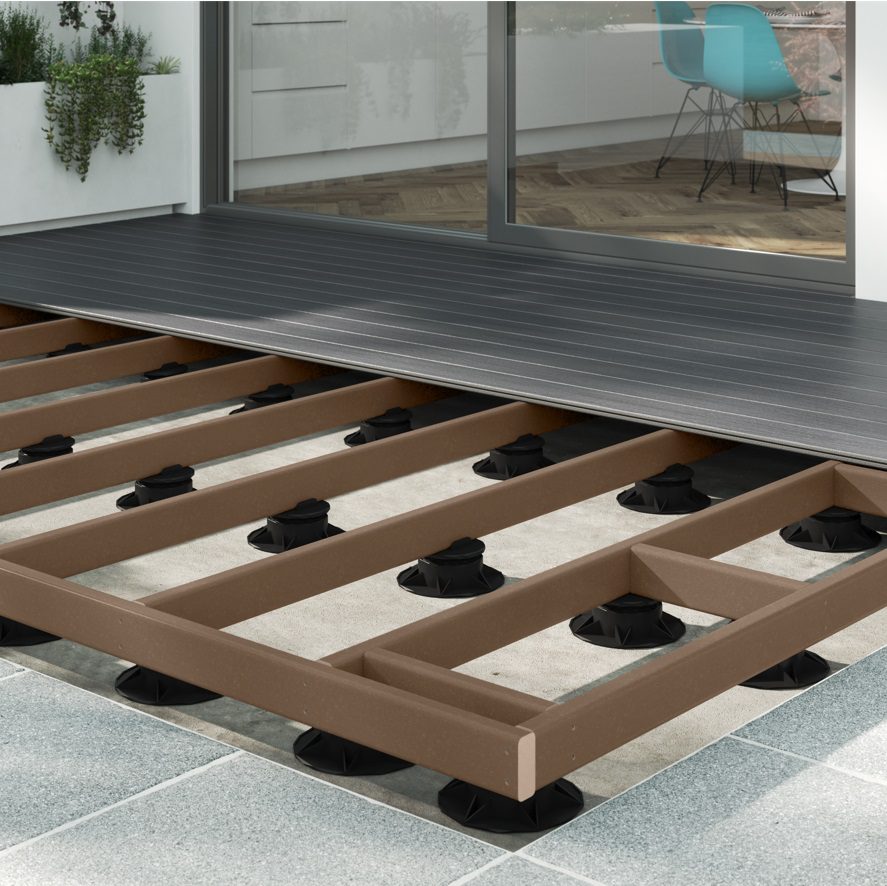 Sub frame for commercial composite decking