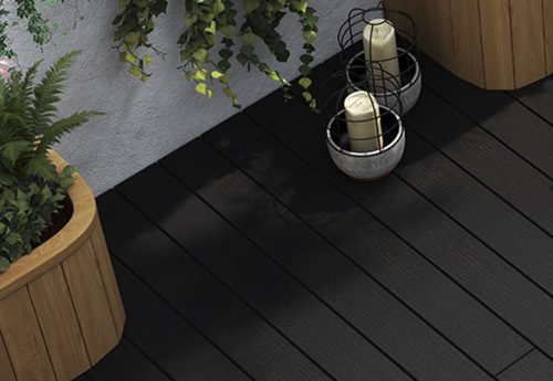 Black composite decking