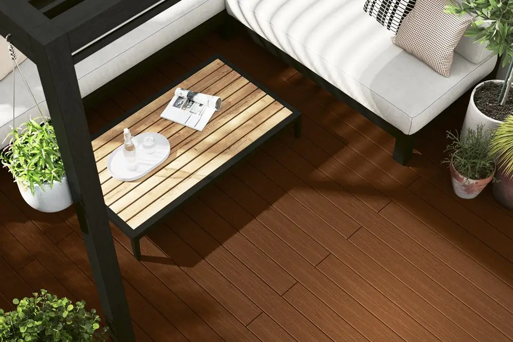 Brown composite decking