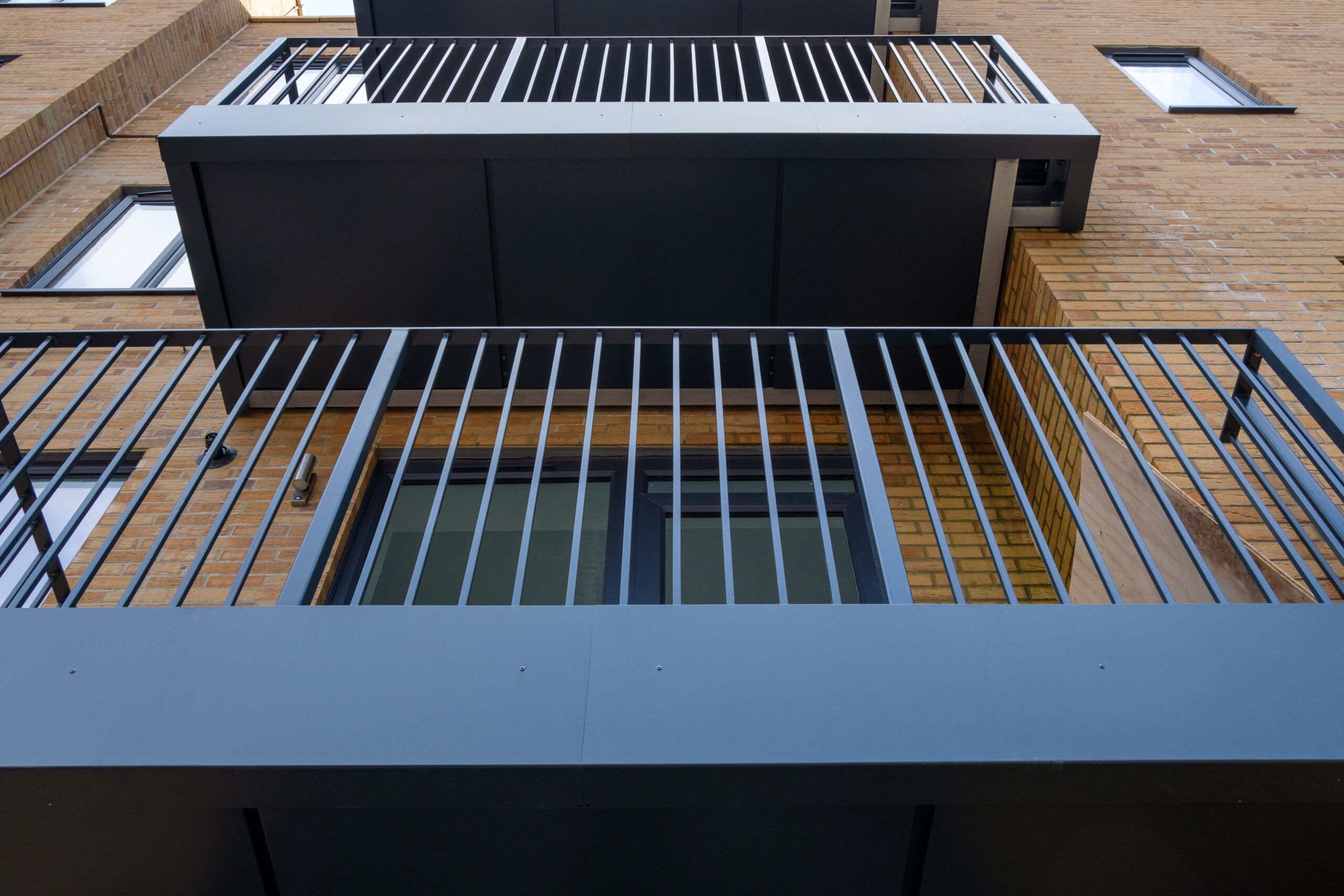 High rise balcony decking made from aluminium boards (Adek)